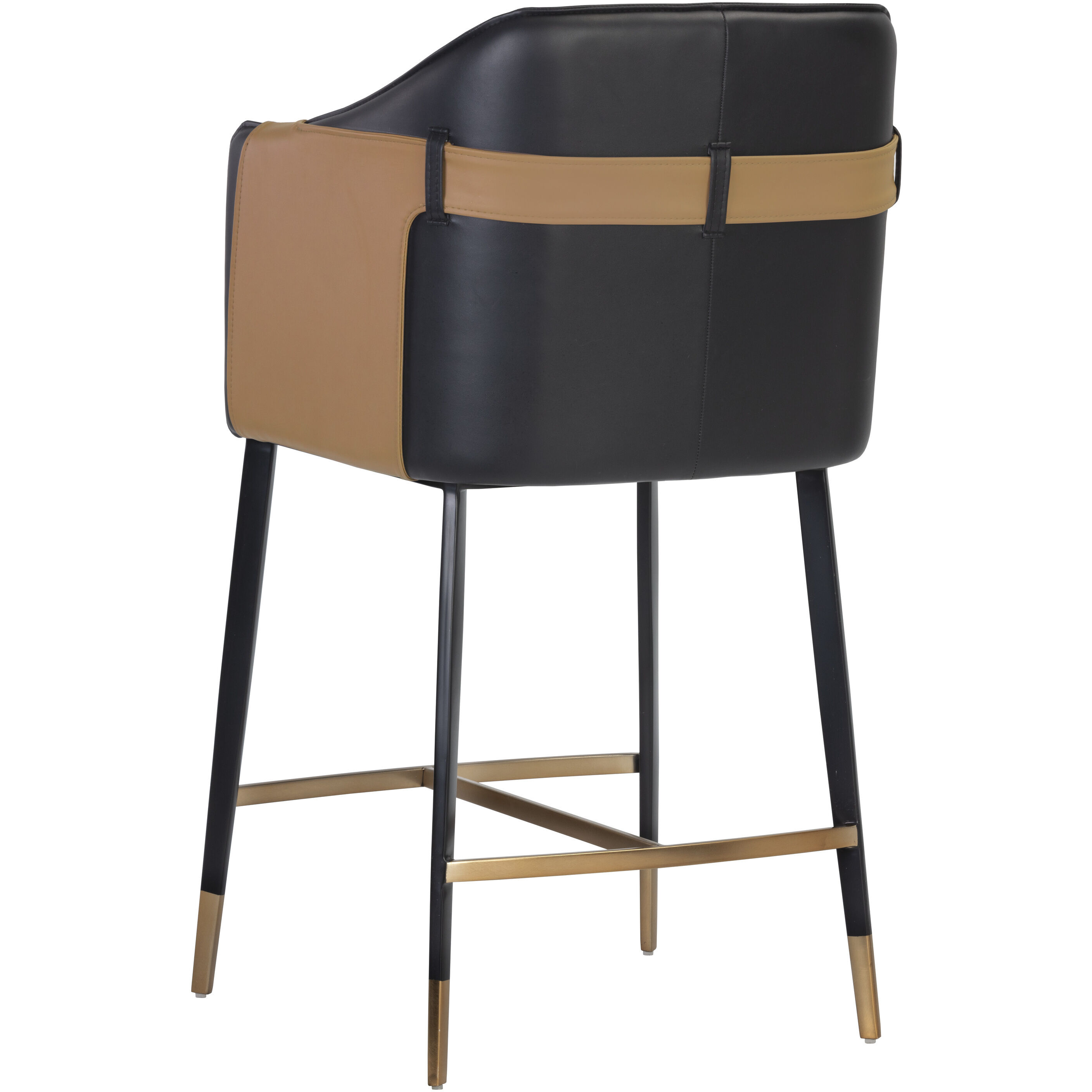 Carter 39.5 inch Napa Black / Napa Cognac Counter Stool